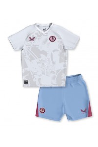 Aston Villa Babyklær Borte Fotballdrakt til barn 2023-24 Korte ermer (+ Korte bukser)